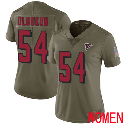 Atlanta Falcons Limited Olive Women Foye Oluokun Jersey NFL Football #54 2017 Salute to Service